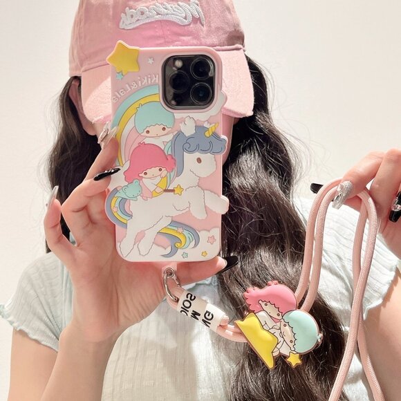 Cute Little Twin Stars Kiki Lala iPhone Case with Lanyard - Picture 2 of 10